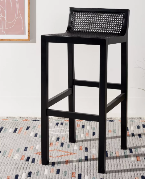 Black beechwood cane rattan barstool 🖤