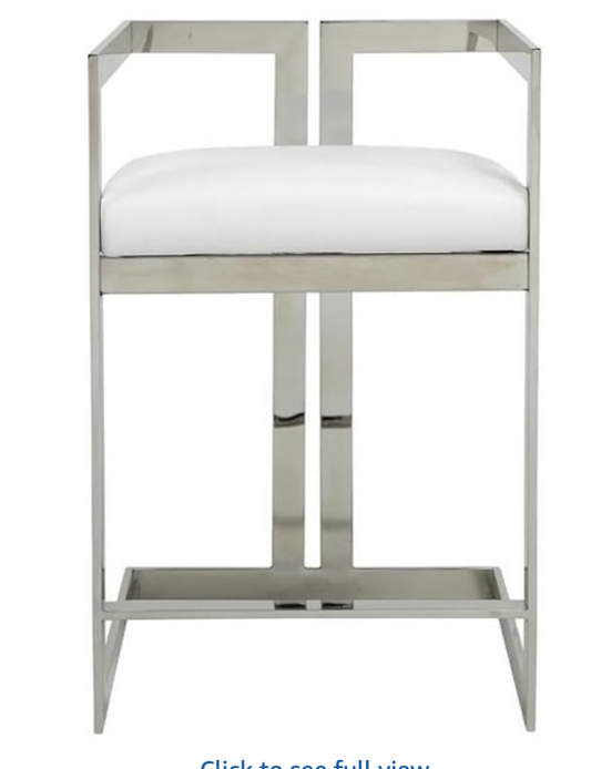Stainless steel counterheight 24" barstool w/ white seat 🤍