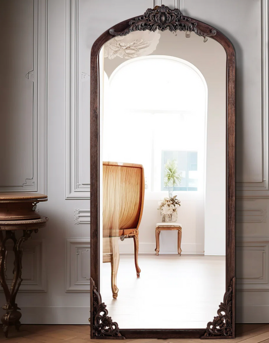 28x67 Vintage Arched Wooden Carved Full Length Wall Mirror🪞