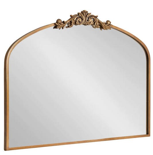31x40 Classic Baroque Inspired Gold Arch Mirror🪞