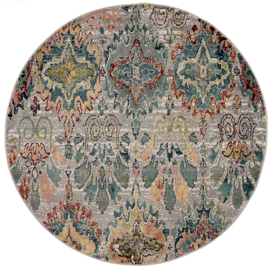 5x5 Turkish Multi Color Round Rug🧿