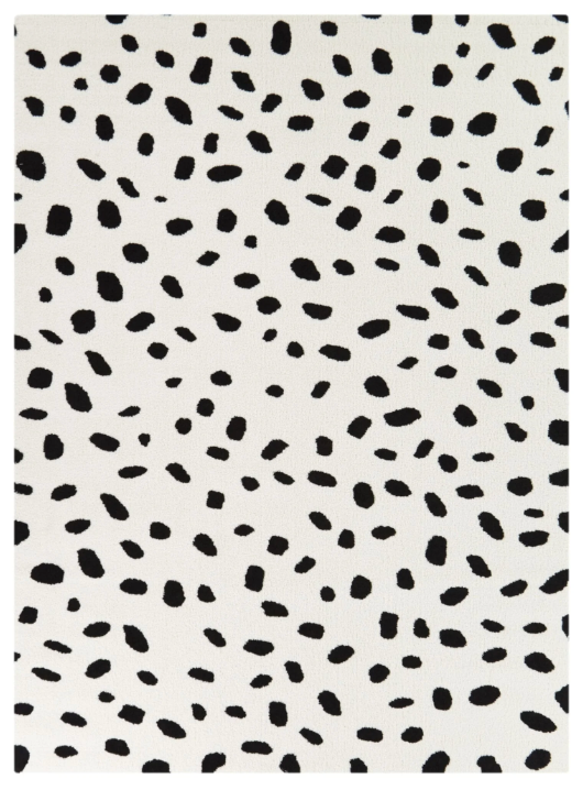 8x10 White & Black Abstract Dots Area Rug🐄