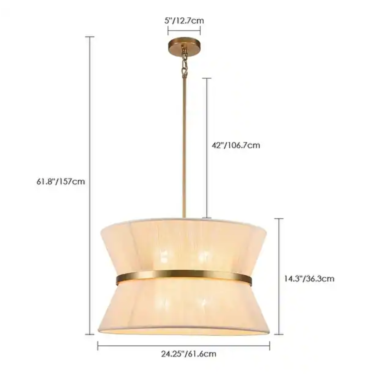 Modern 8-light modern boho hourglass fabric drum 24" chandelier 🌙