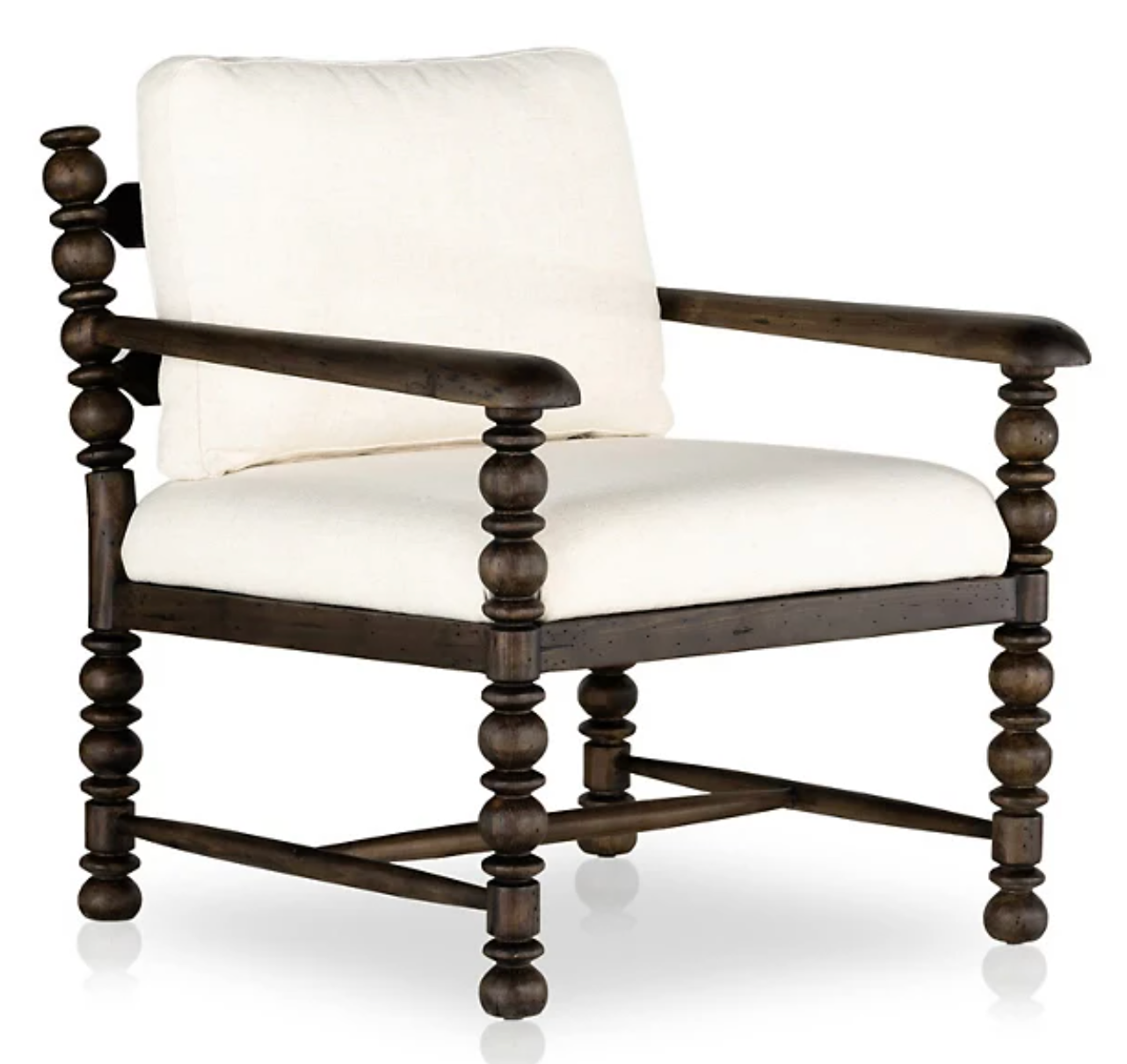 Four Hands boho linen chair w/ pine eucalyptus frame♟️