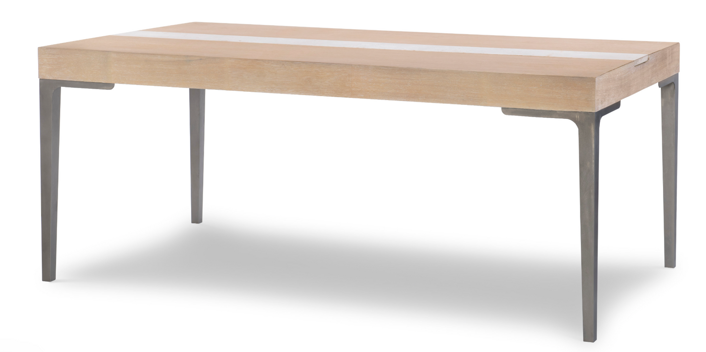 Wood dining table w/ travertine insert ⛰️