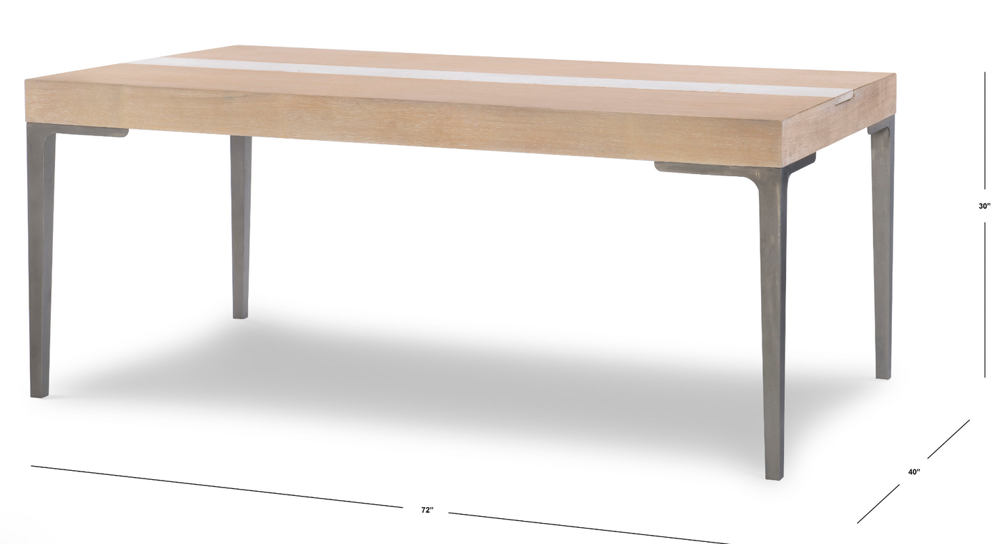 Wood dining table w/ travertine insert ⛰️