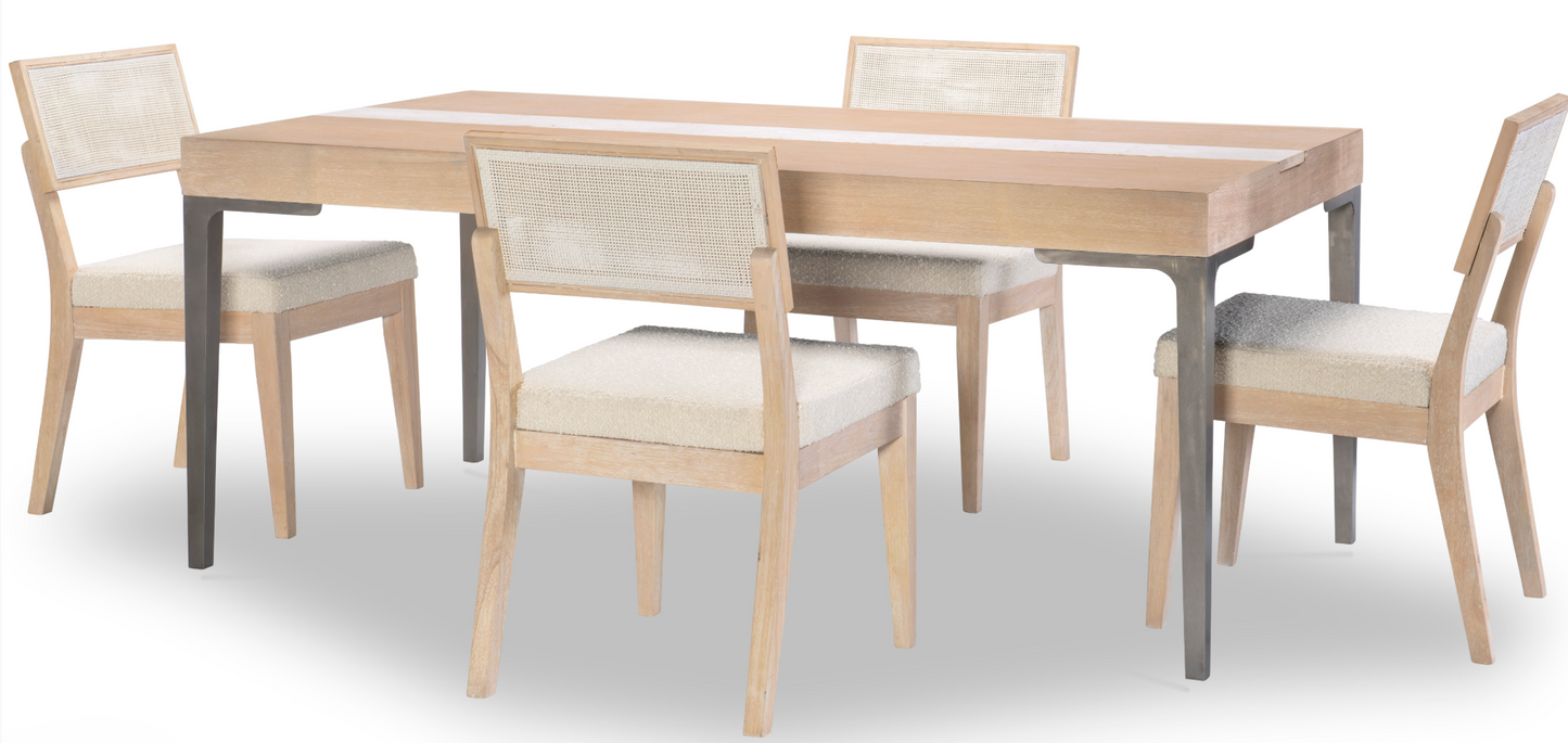 Wood dining table w/ travertine insert ⛰️