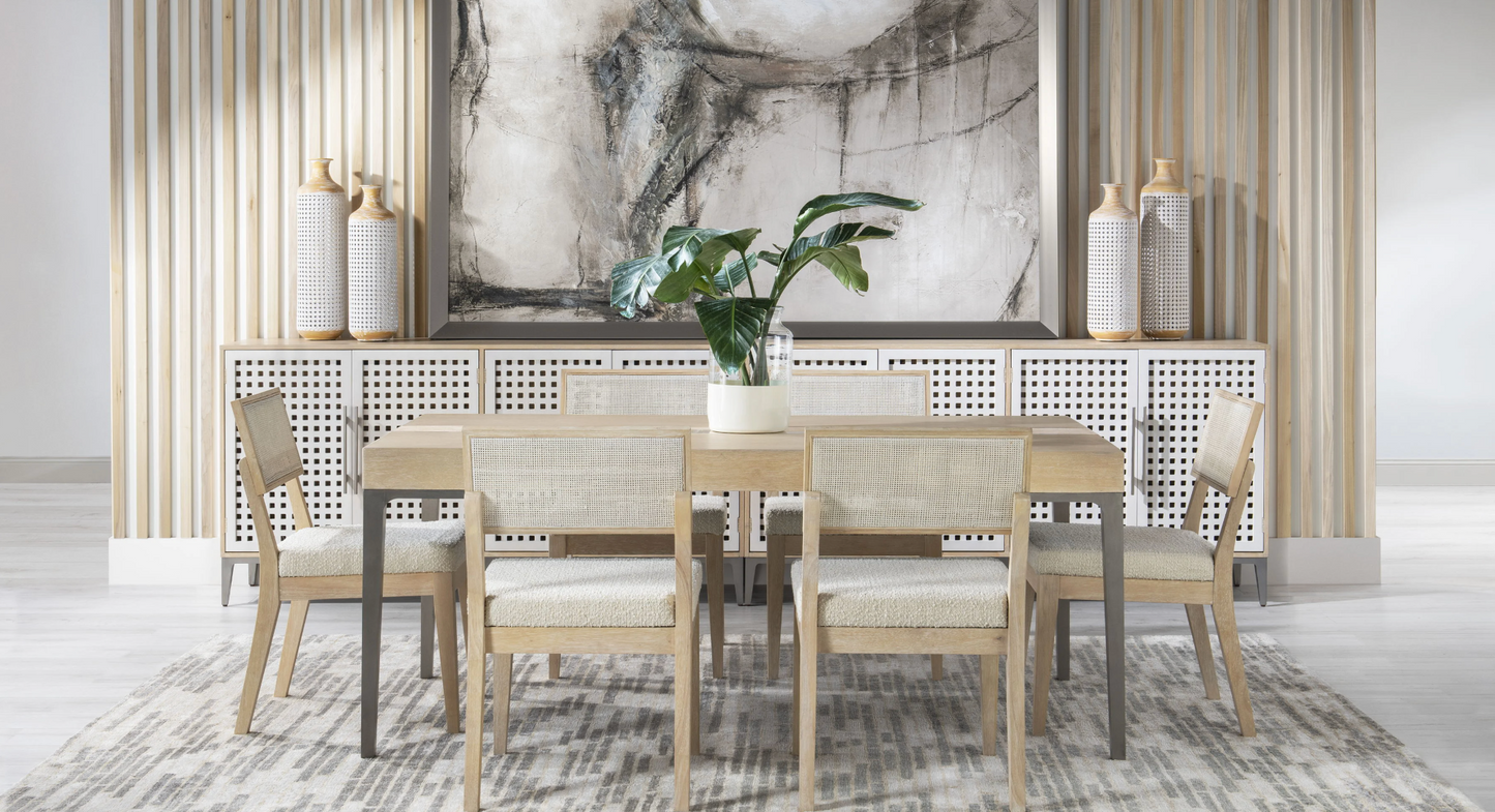 Wood dining table w/ travertine insert ⛰️