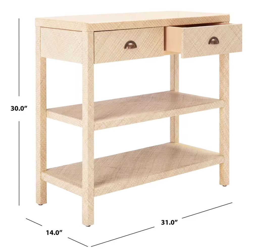 Light natural & wood console table w/ drawers 🪴