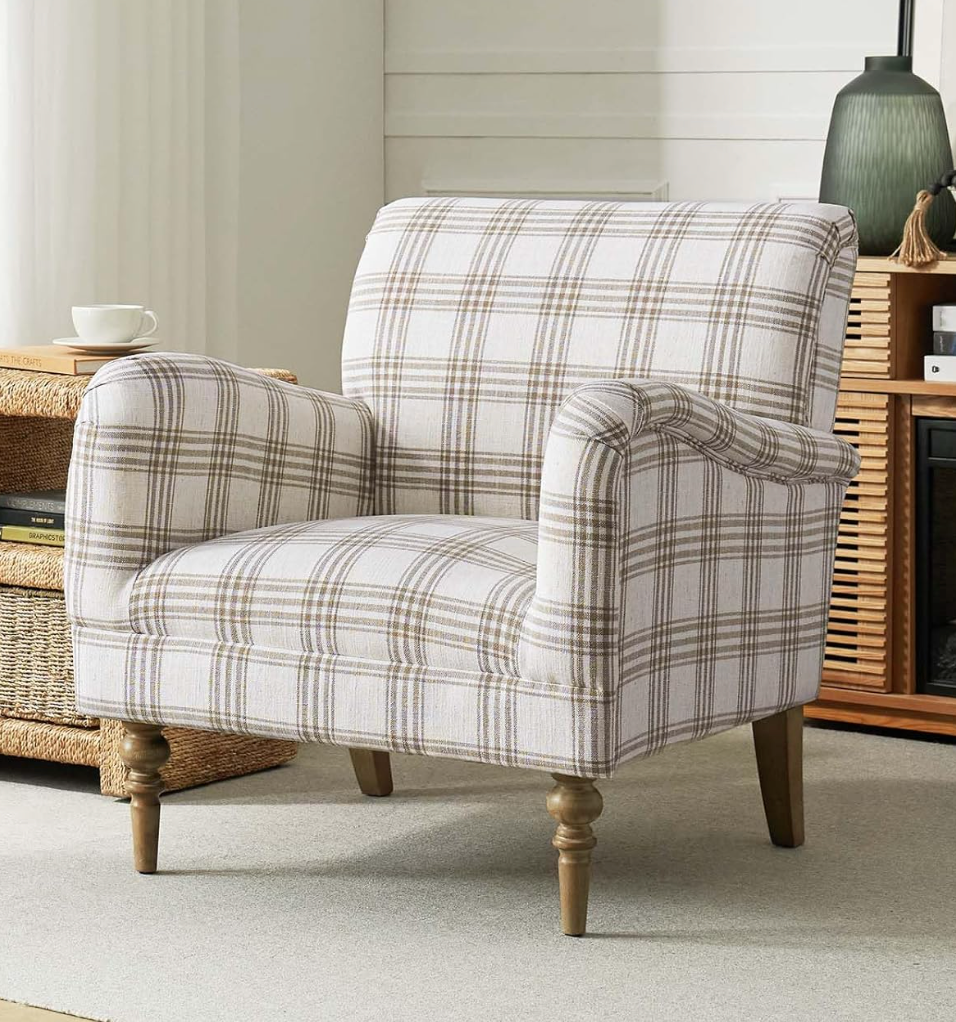 Contemporary modern plaid armchair 🧺