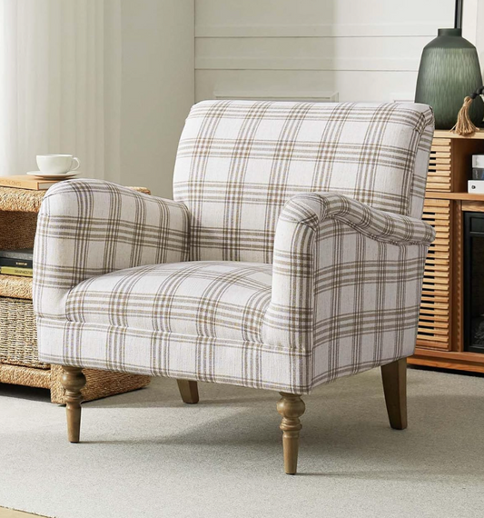 Contemporary modern plaid armchair 🧺