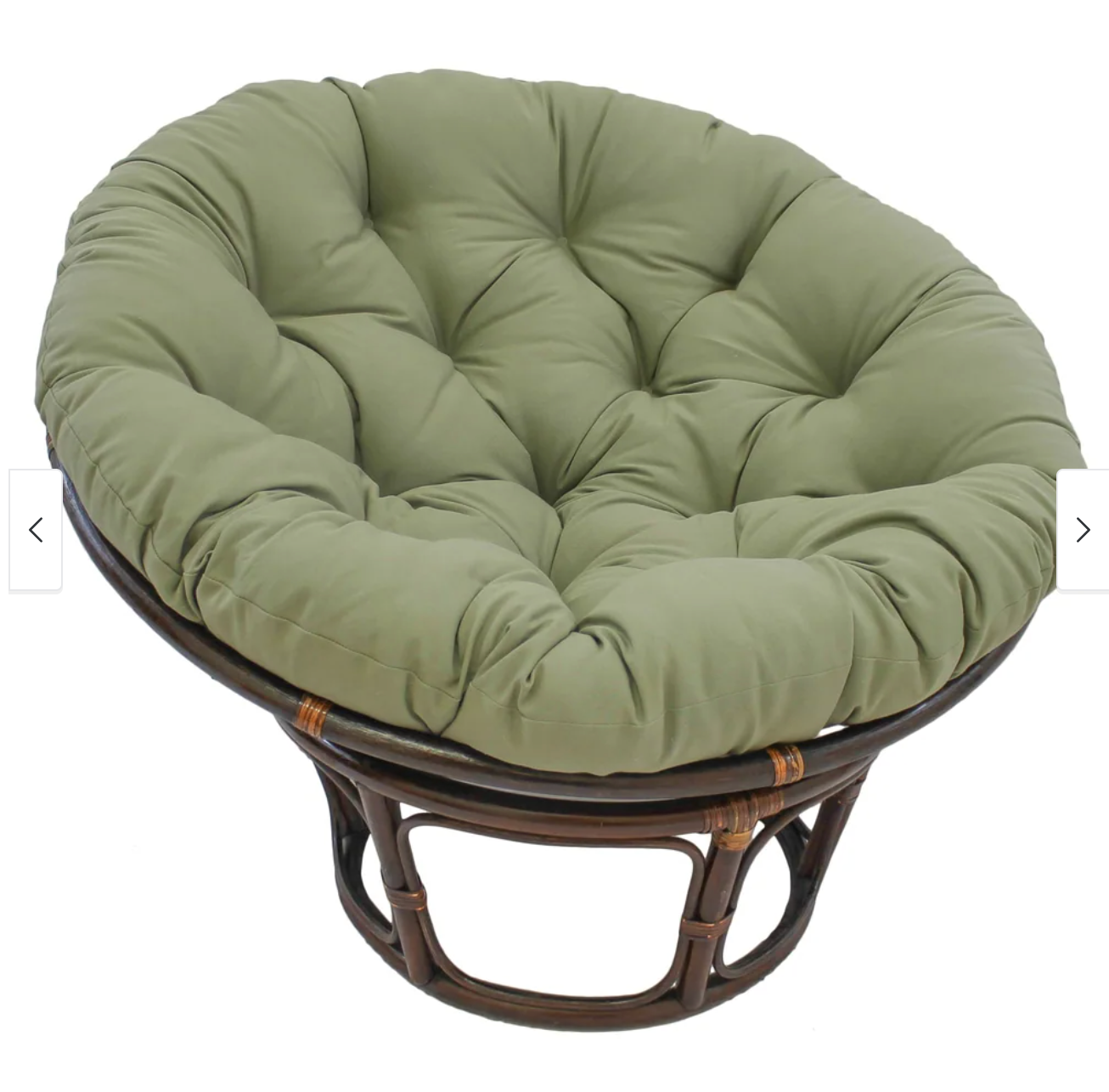 42" green papasan accent chair w/ rattan base🌿
