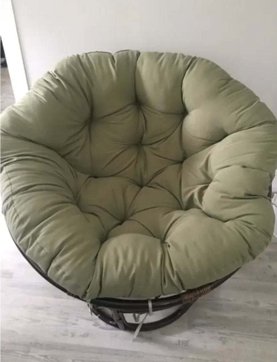 42" green papasan accent chair w/ rattan base🌿