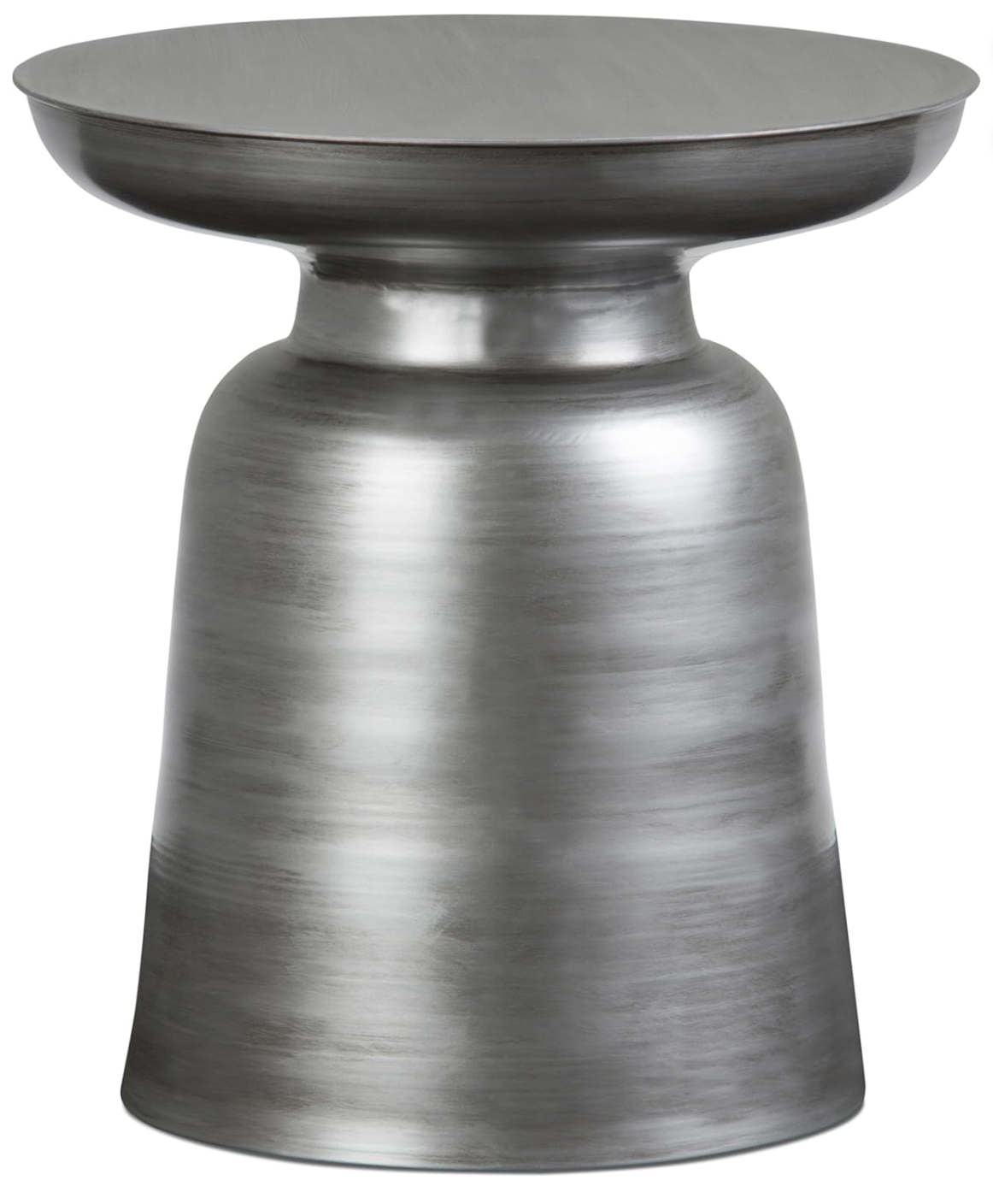 Modern industrial iron drum metal accent table⚓