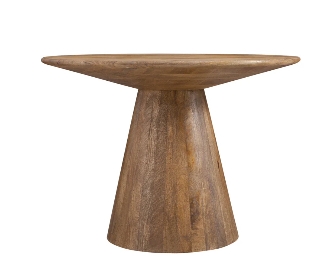 Round chestnut dining pedestal table🦌