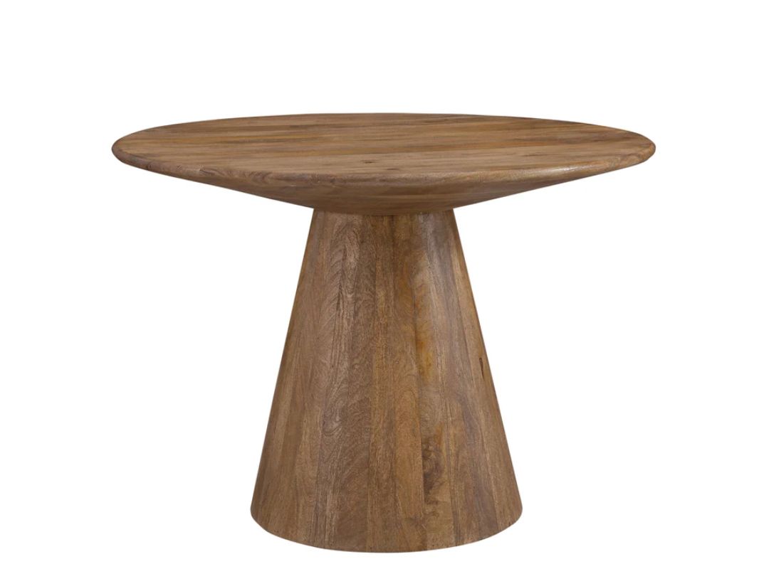 Round chestnut dining pedestal table🦌