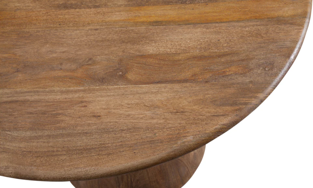 Round chestnut dining pedestal table🦌