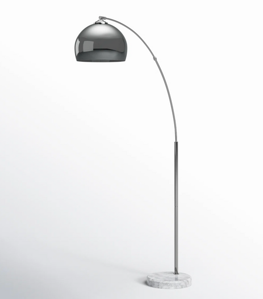 Sleek 67'' steel arched floor lamp🩶