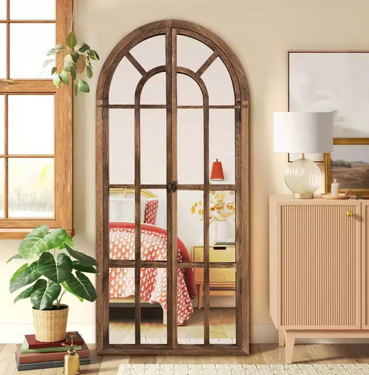 31x71 oversized arched farmhouse wood framed full-length mirror🐏