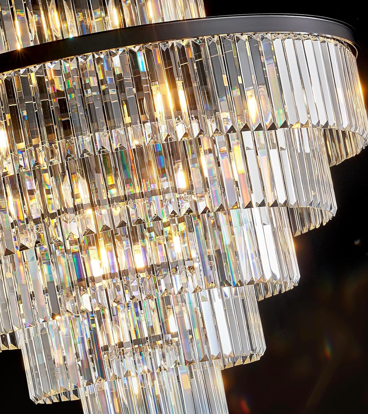 Gold crystal luxury 36" round chandelier ✨