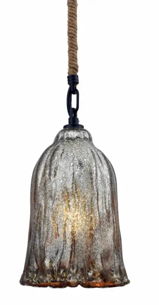 Oiled Bronze w/ Mercury Glass 1-light pendant 💡