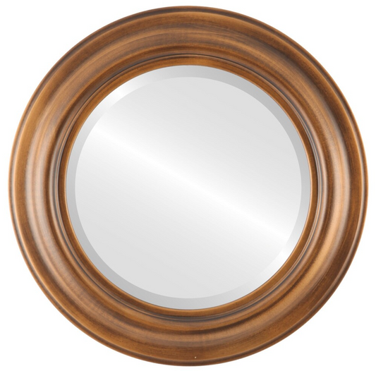 Framed 23" round mirror in Sunset Gold 🌼