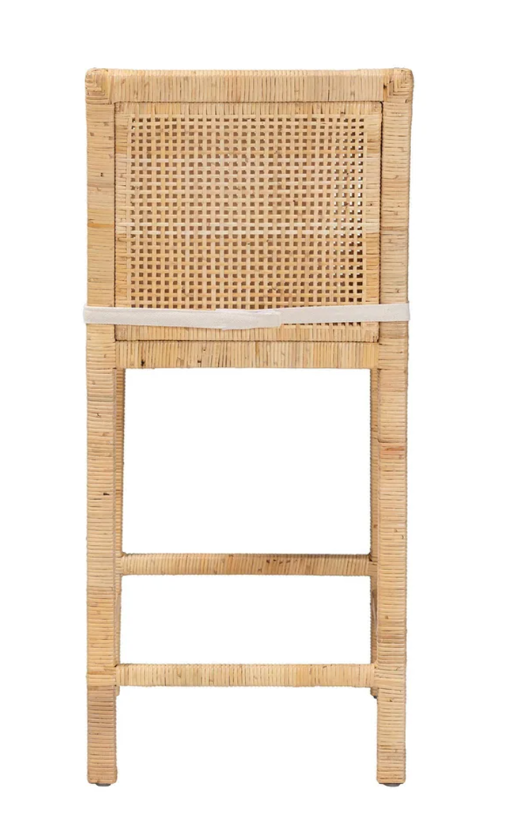Handwoven wicker counterheight coastal barstool🌴