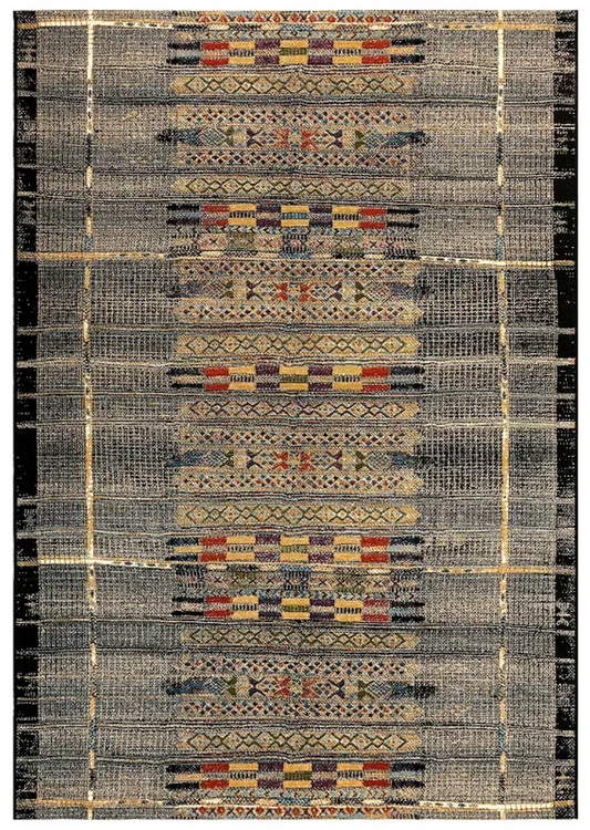 3x4 black tribal woven indoor / outdoor rug🪶