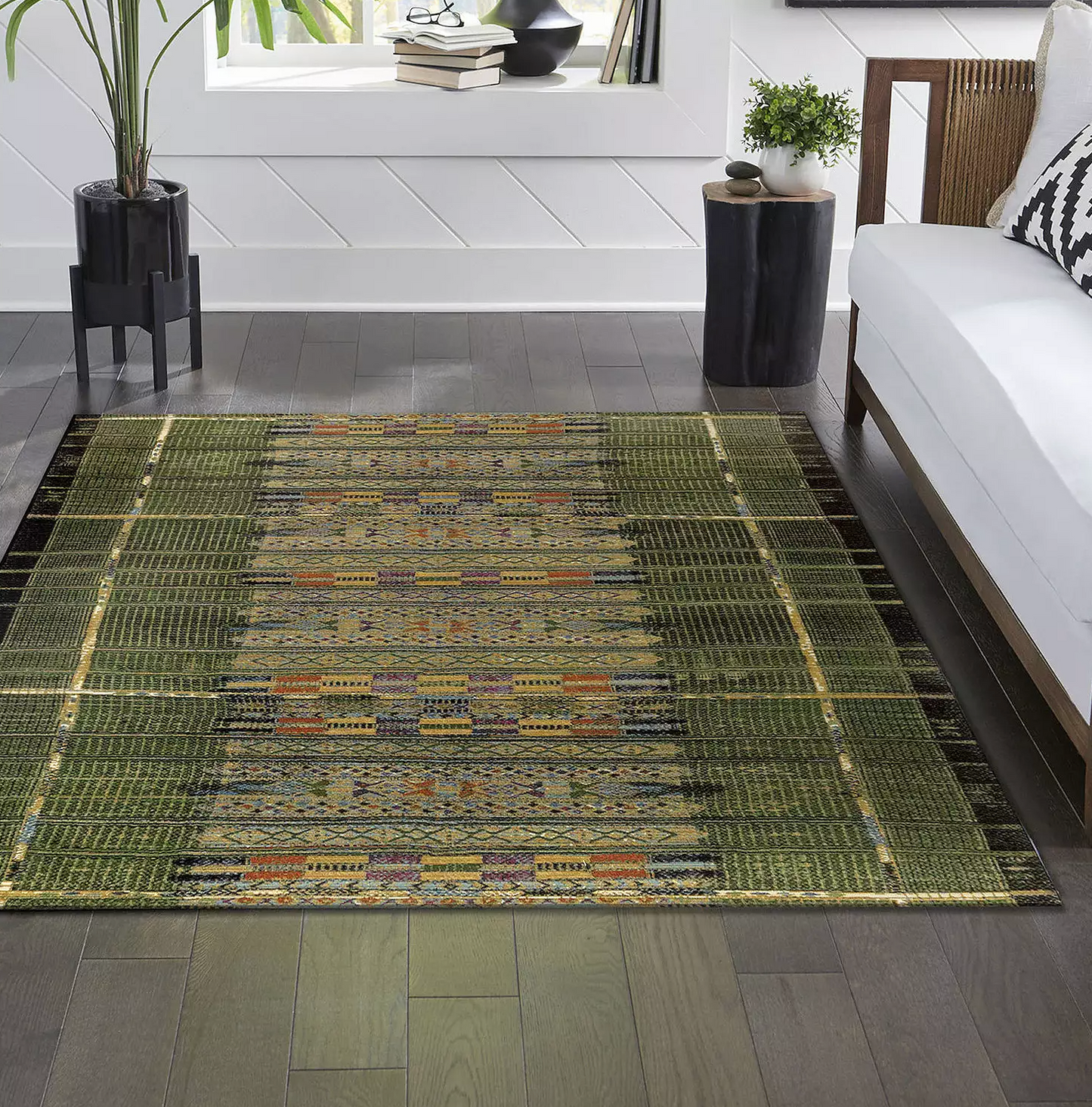 3x4 black tribal woven indoor / outdoor rug🪶