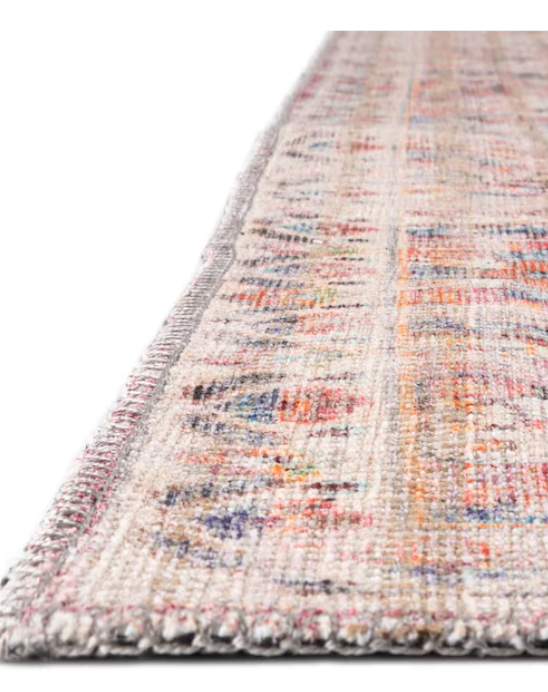 5x8 ivory & rust botanical washable rug🌷