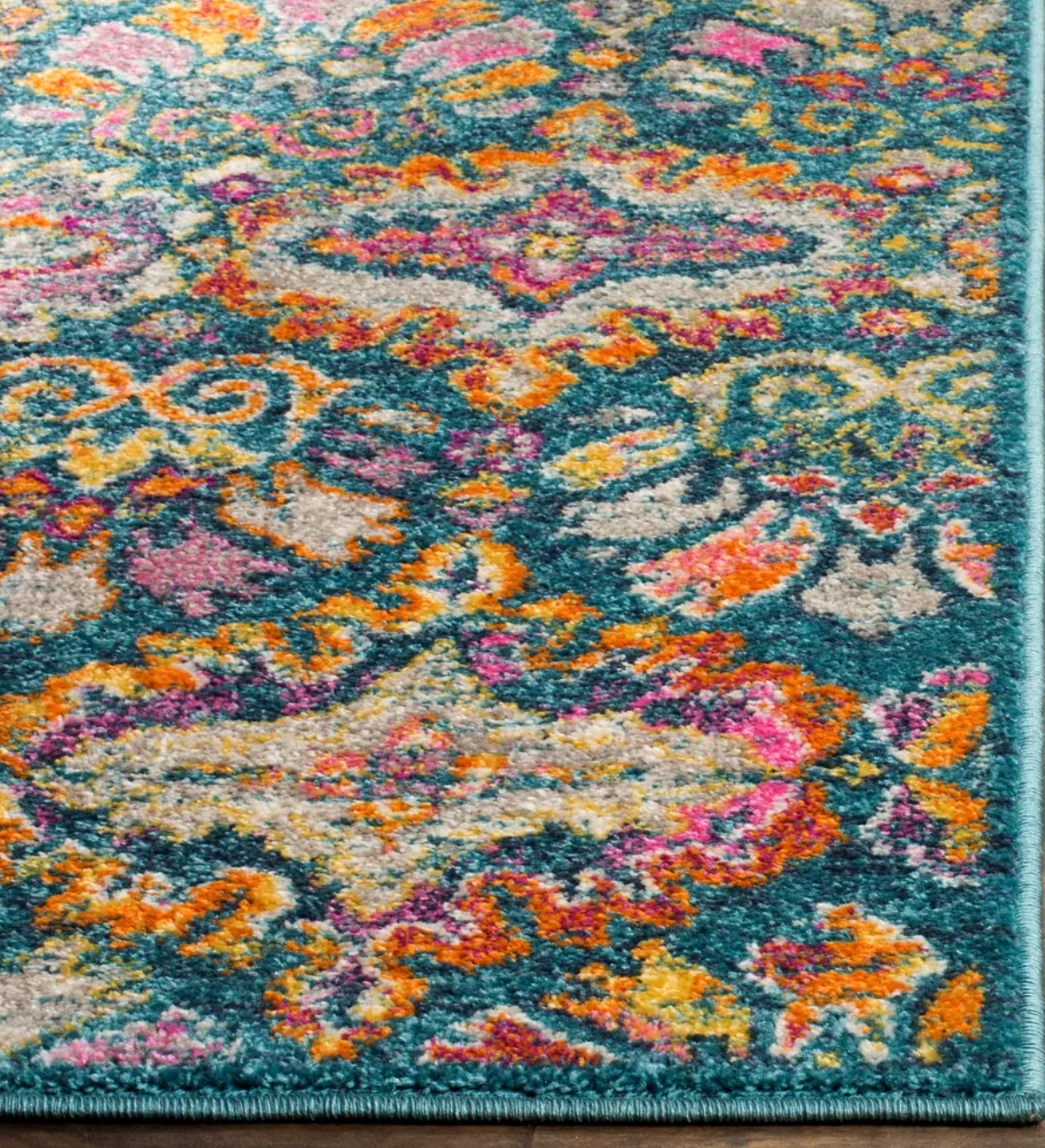 2x8 blue & orange geometric floral runner🦋