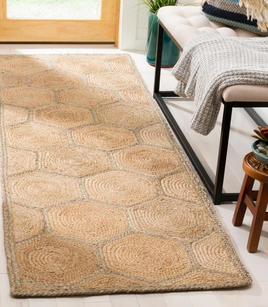 2x8 natural fiber honeycomb jute runner🍯