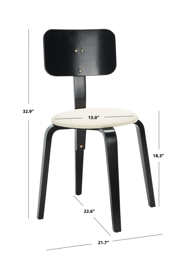 2 black & cream stackable wood dining chairs🍽️