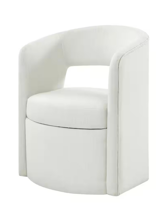 Modern white movable dining chair w/ storage🤍