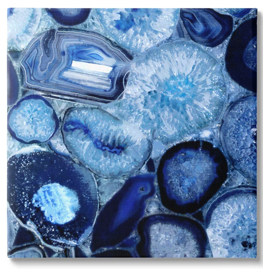 Natural blue geodes 36x36 canvas 🪨⛏️
