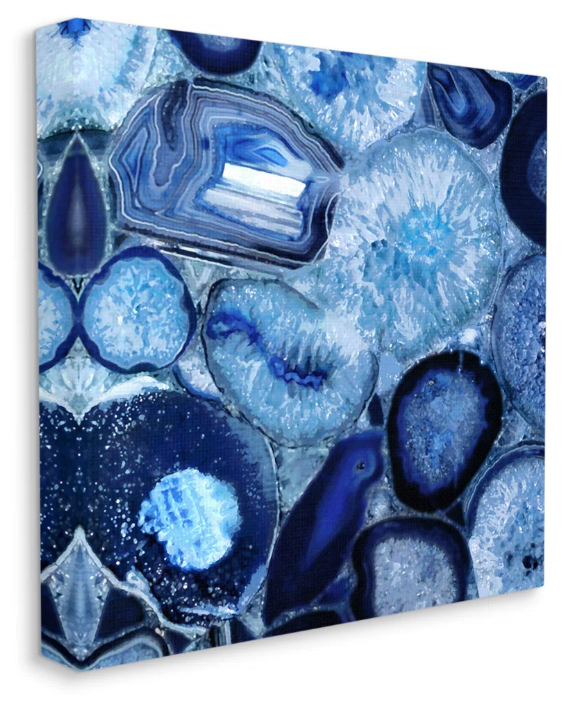 Natural blue geodes 36x36 canvas 🪨⛏️
