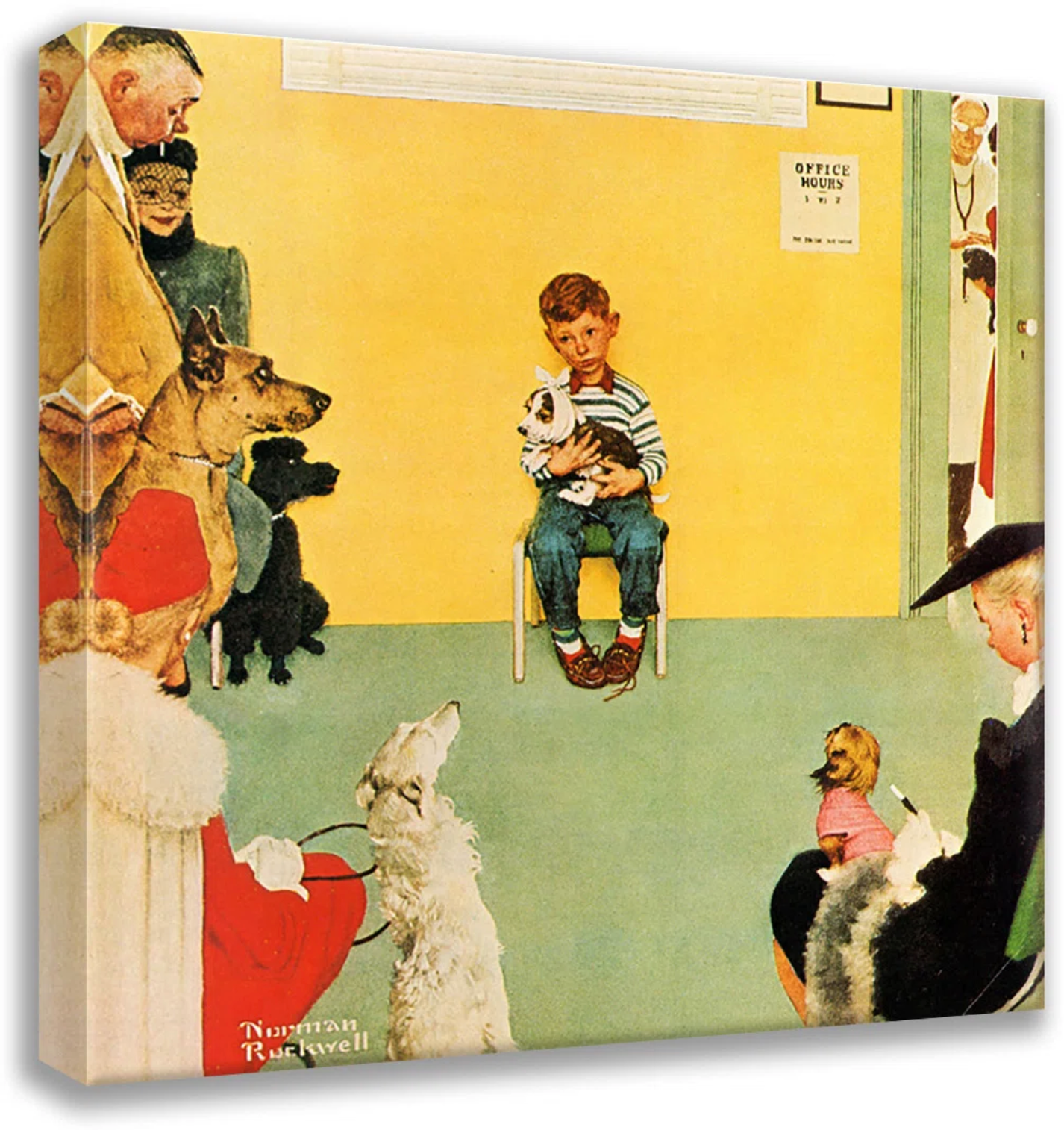 18x18 Norman Rockwell veterinarian painting on canvas 🐶🐾