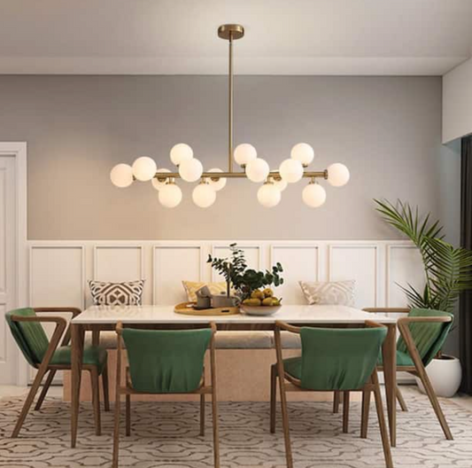 Brass 16-light globe sputnik MCM chandelier 💫