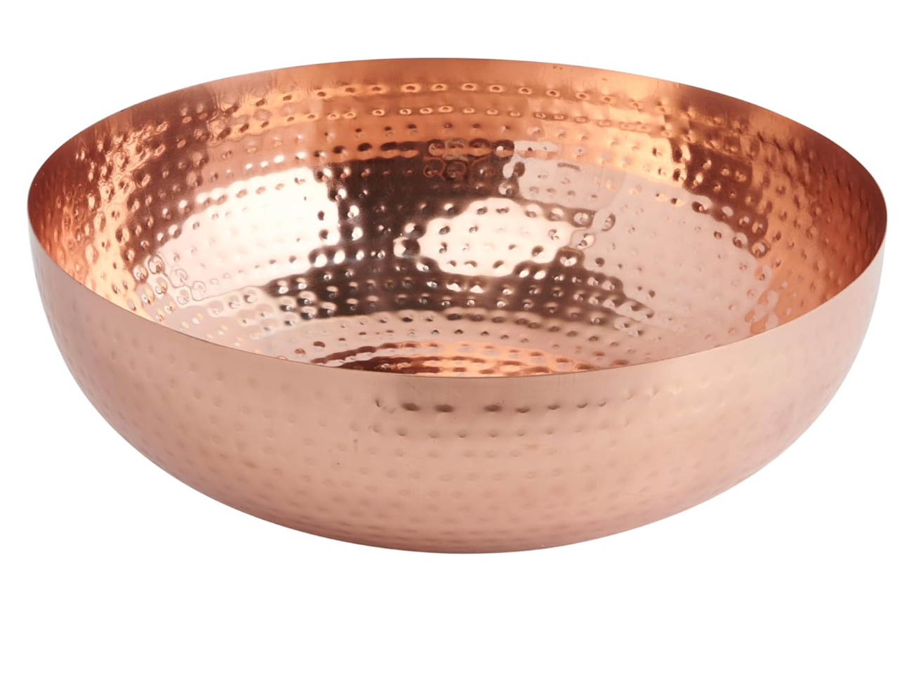 Round hammered copper finish metal bowl 🥣