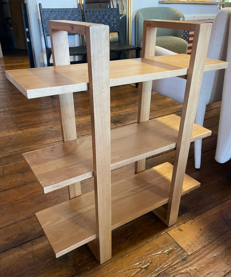 Floating wall 3-tier wood Nathan James bookshelves 🌼