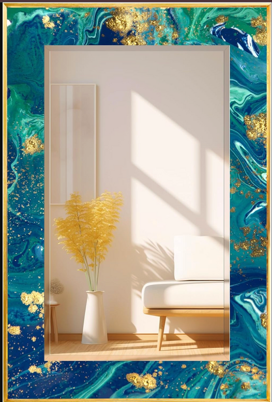 28x55 handmade glass tile boho mirror 🌞🦋