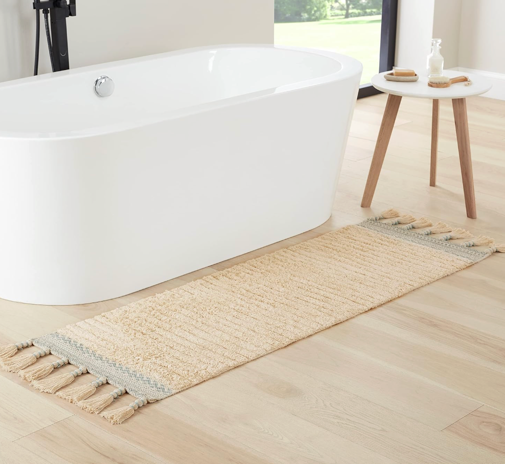 20x68 Lucky Brand boho cotton runner w/ fringe 🩵