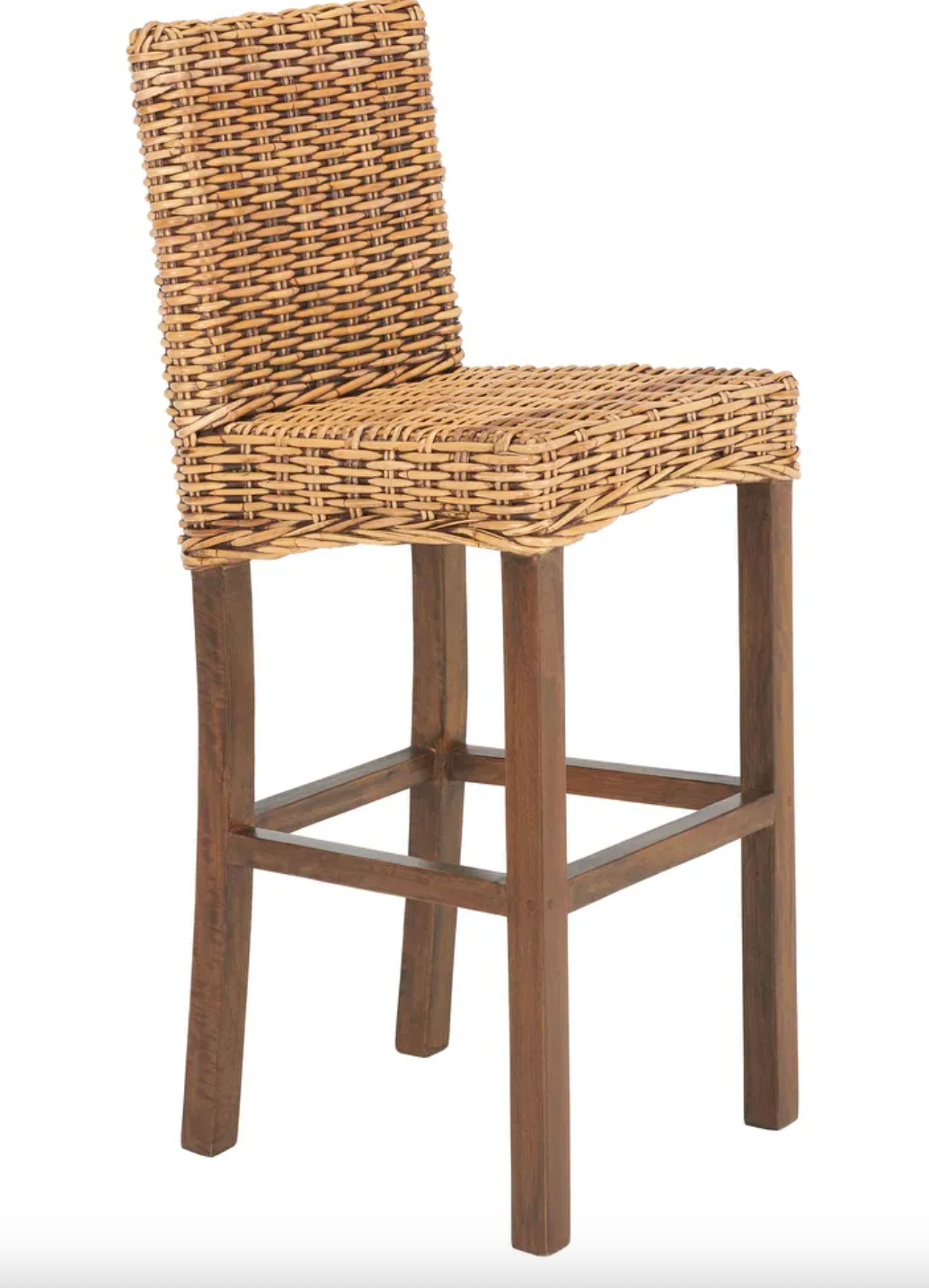Honey brown wicker barheight barstool 🤎
