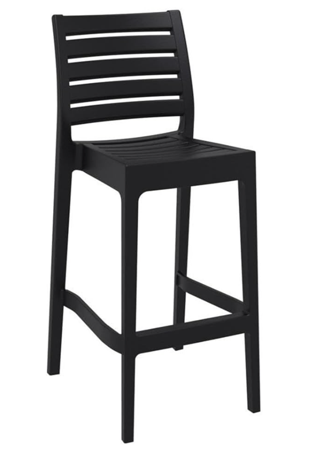 4 indoor/outdoor stackable black barheight barstools 🖤