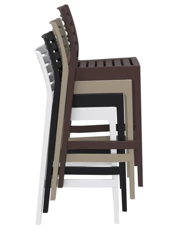 4 indoor/outdoor stackable black barheight barstools 🖤
