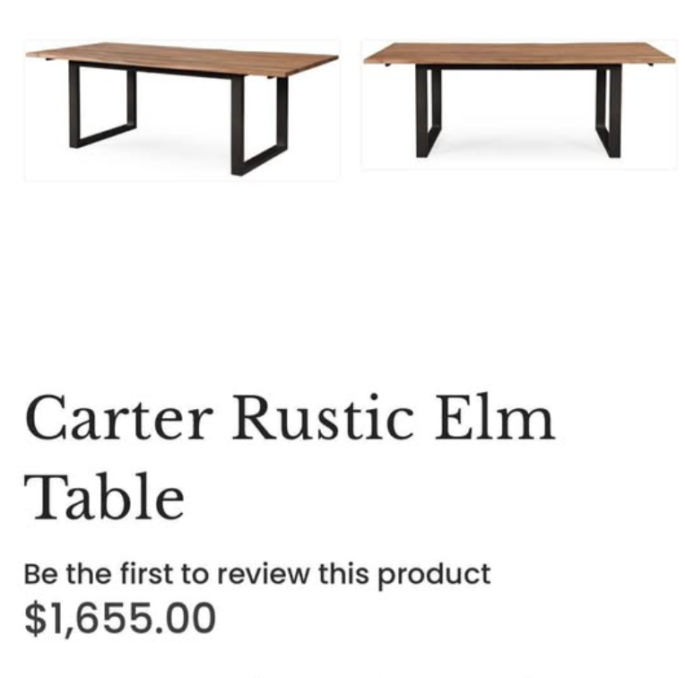 Brown live edge wood dining table w/ black metal legs 🍽️