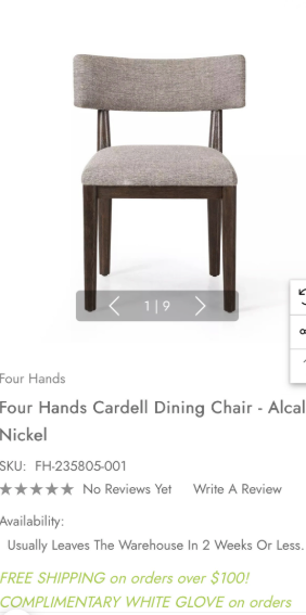 Four Hands grey dining / accent chair ☕️