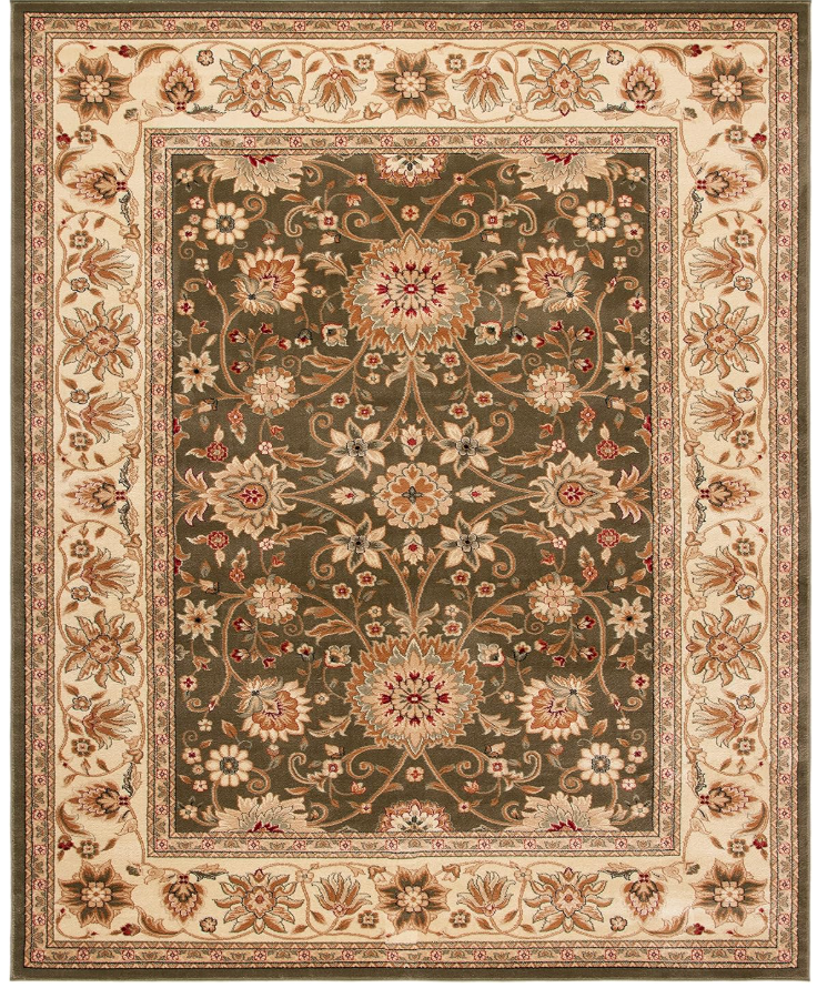 5x8 sage & ivory traditional oriental wool rug ⛰️