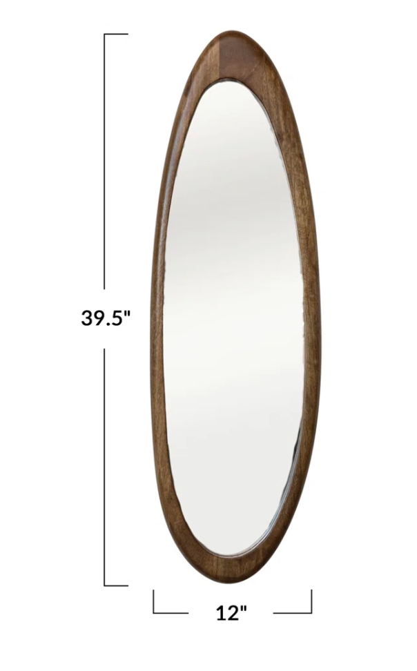 4ft solid wood oval mirror 🤎