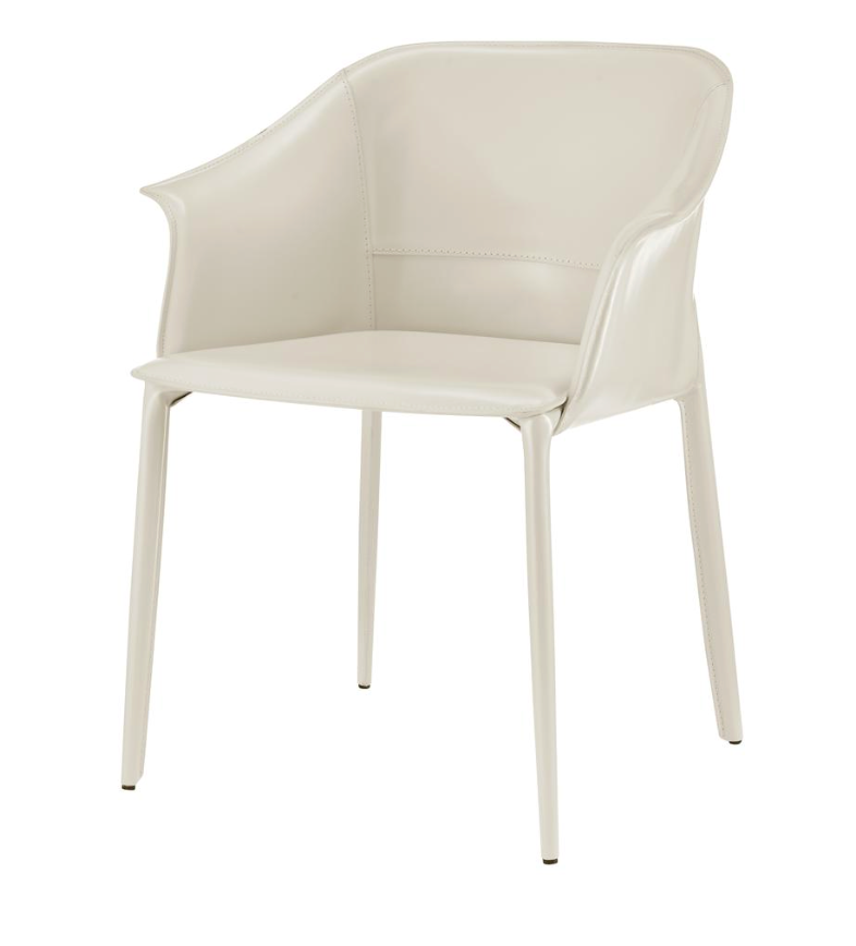 Recycled white leather armchair 🤍